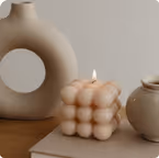 Vela Cilindro Marfil